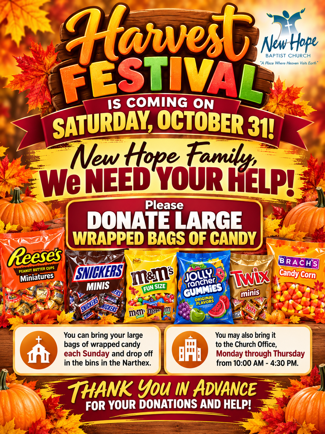 Harvest Festival Candy Donations
