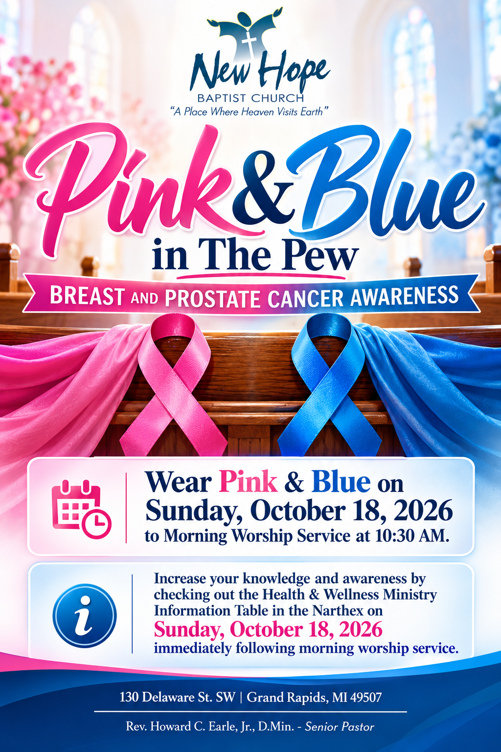 Pink & Blue in the Pew (October 18)