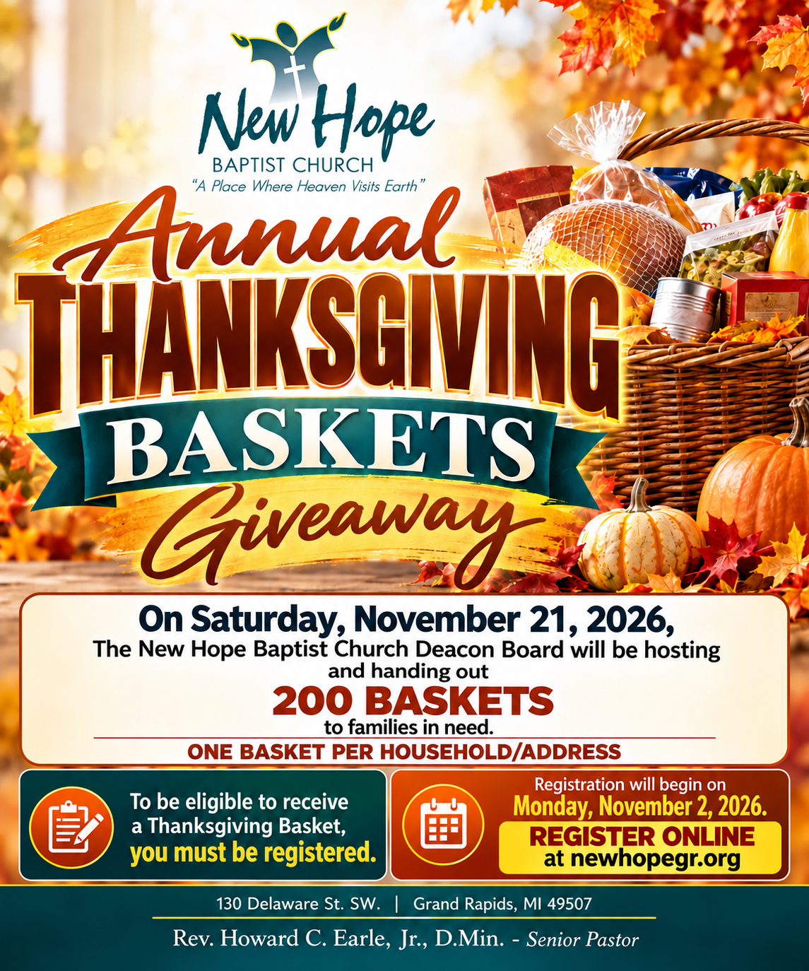 Thanksgiving Basket Giveaway Flyer